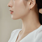 Square Shaped Silver Hoop Earrings