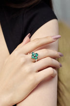 Shamrock Gem Silver Ring