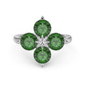 Shamrock Gem Silver Ring