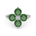 Shamrock Gem Silver Ring