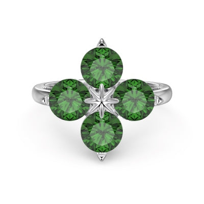 Shamrock Gem Silver Ring