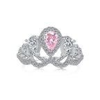 Anillo de corona con gemas rosas