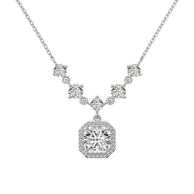 Brilliant Diamond Silver Necklace