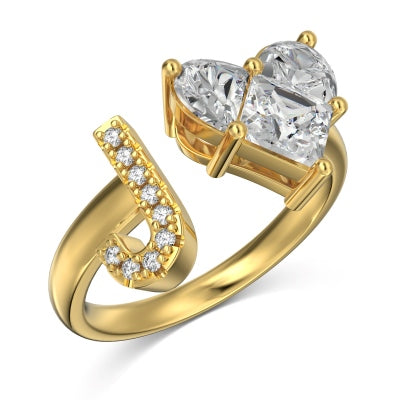 Love "J" Open Ring