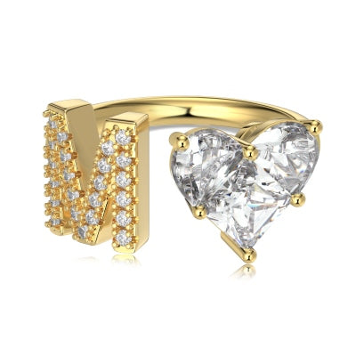 Love "M" Gold Open Ring