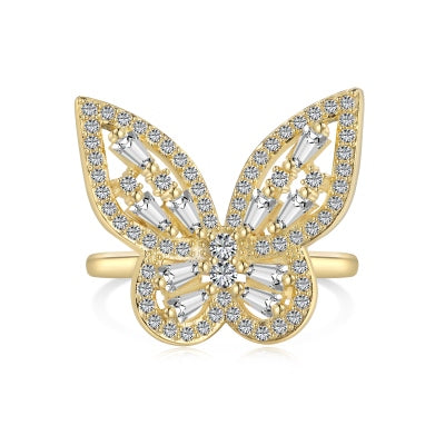 Anillo de mariposa con joyas