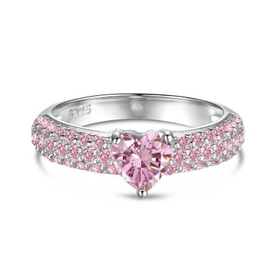 Brilliant Heart Thick Band Ring