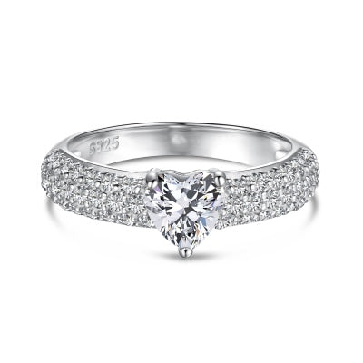 Brilliant Heart Thick Band Ring