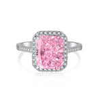 Anillo de plata con piedra cuadrada envuelta grande