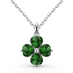 Dazzling Green Flower Clover Necklace