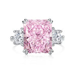 Extra Large Pink Gemstone Silver Ring