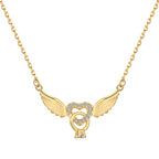 Dangling Ring Angelic Love Gold Necklace