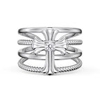 Four Band Cross Ring