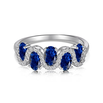 Weaving Gems Silver Ring