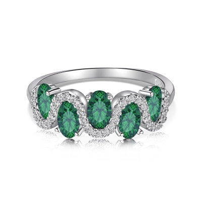 Weaving Gems Silver Ring