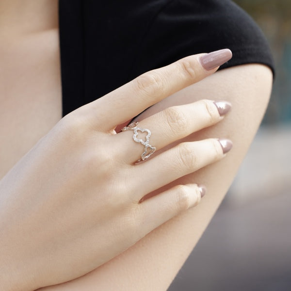 Silver Clover Ring