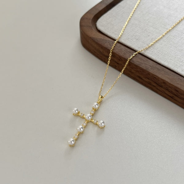 Pearl Cross Necklace