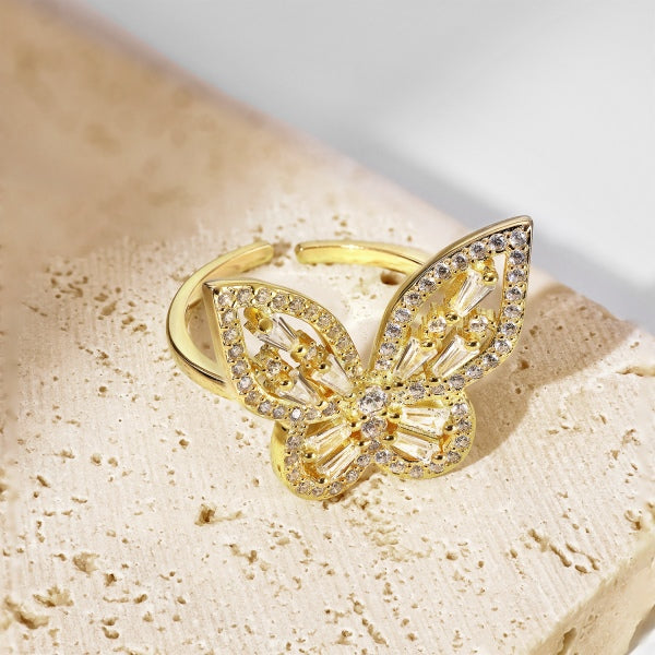 Jeweled Butterfly Ring