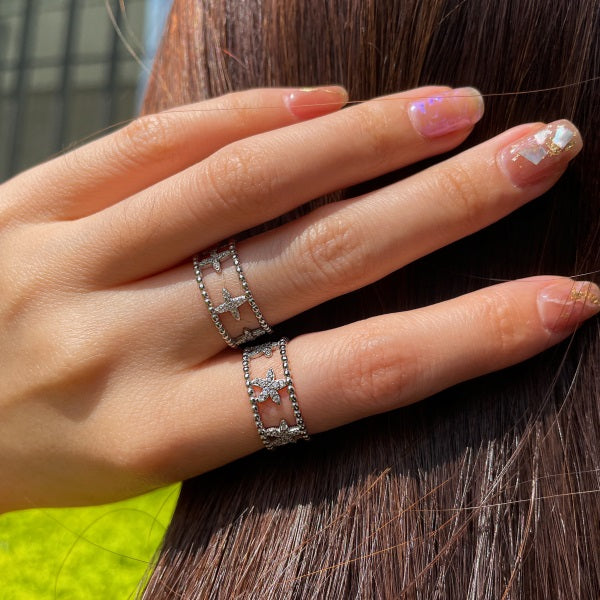 Silver Starfish Ring