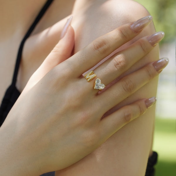 Love "M" Gold Open Ring