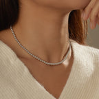 Collar de perlas de concha de 4 mm