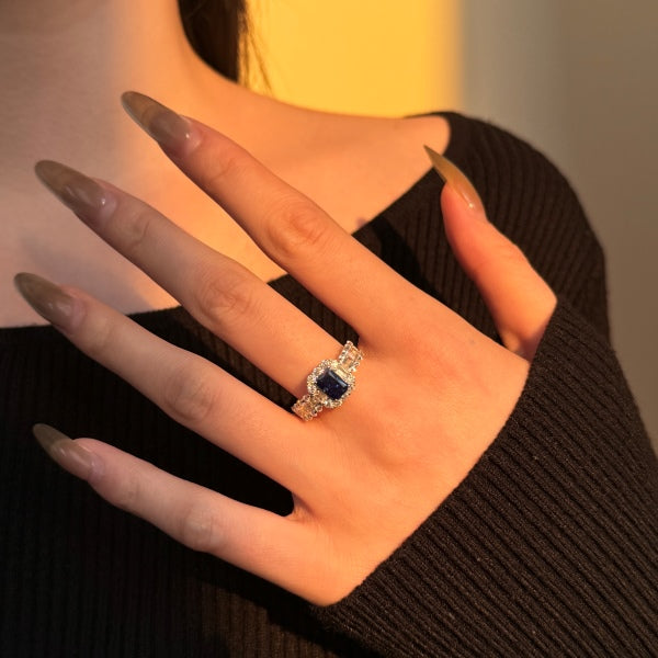 Brilliant Blue Gem Ring