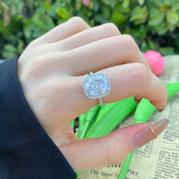 Large Square Stone Silver Ring