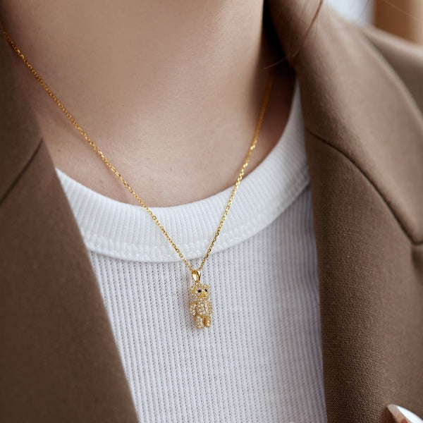 Teddy Bear Pendant Necklace