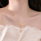 Dangling Ring Angelic Love Gold Necklace