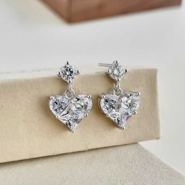 Segmented Heart Earrings