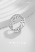 Sterling Silver Honeycomb Lace Zirconia Ring