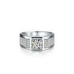 Luxury Unisex 1CT Moissanite Statement Ring in 925 Sterling Silver