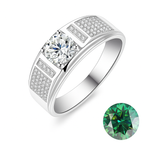 Luxury Unisex 1CT Moissanite Statement Ring in 925 Sterling Silver