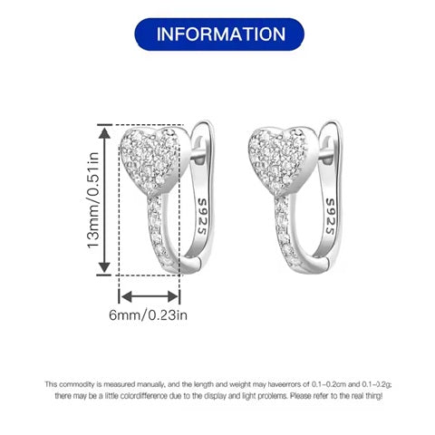 Exquisite Love Heart Hoop Earrings