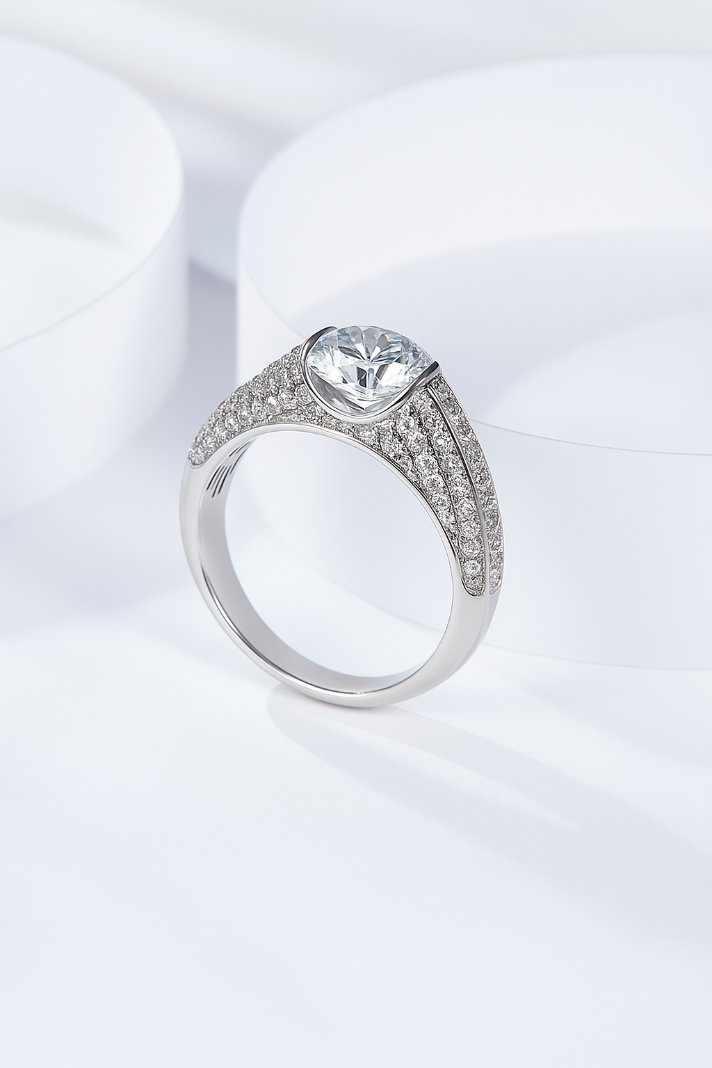 2CT Moissanite Statement Ring in 925 Silver