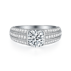 2CT Moissanite Statement Ring in 925 Silver