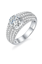 2CT Moissanite Statement Ring in 925 Silver