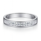 Two-Piece Princess Cut Zirconia Ring Set in Sterling Silver