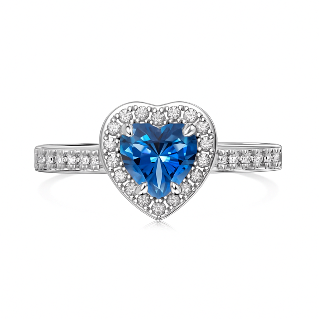 Heart-Cut Zirconia Ring