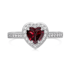 Heart-Cut Zirconia Ring