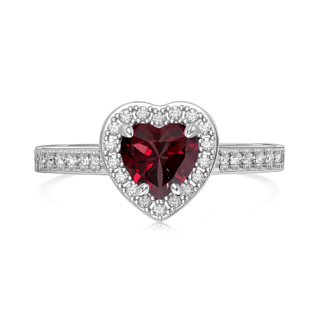 Heart-Cut Zirconia Ring