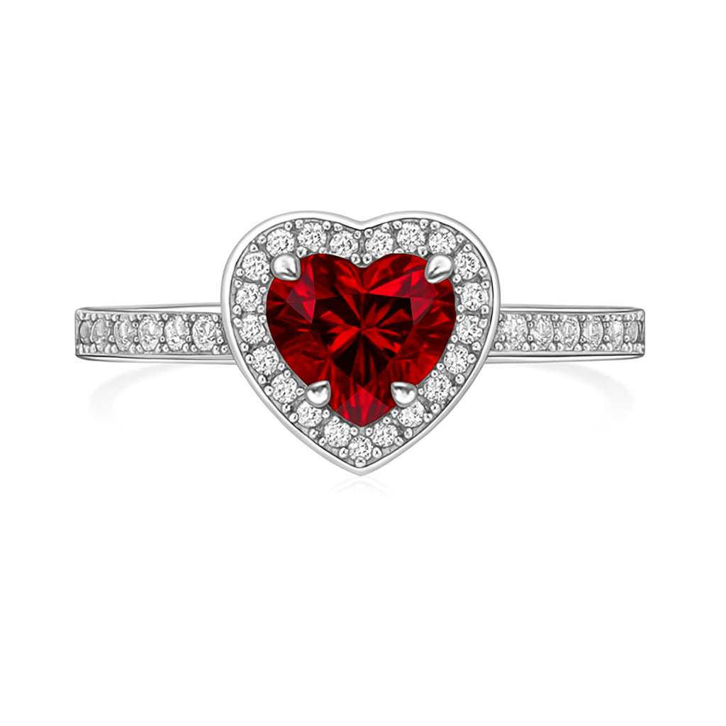 Heart-Cut Zirconia Ring