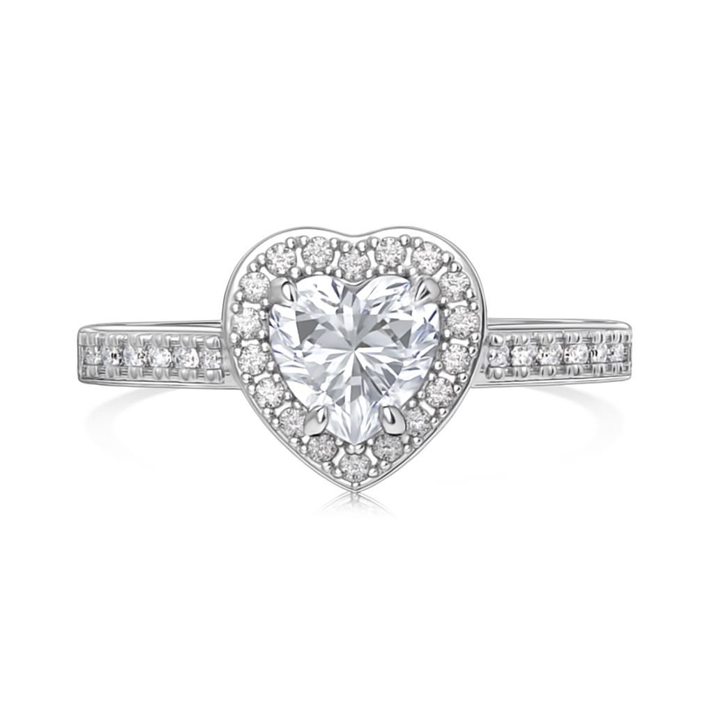 Heart-Cut Zirconia Ring