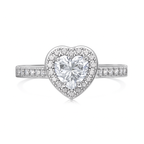 Heart-Cut Zirconia Ring