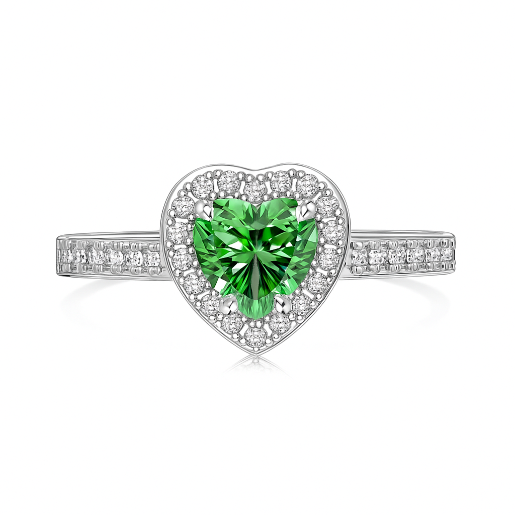 Heart-Cut Zirconia Ring
