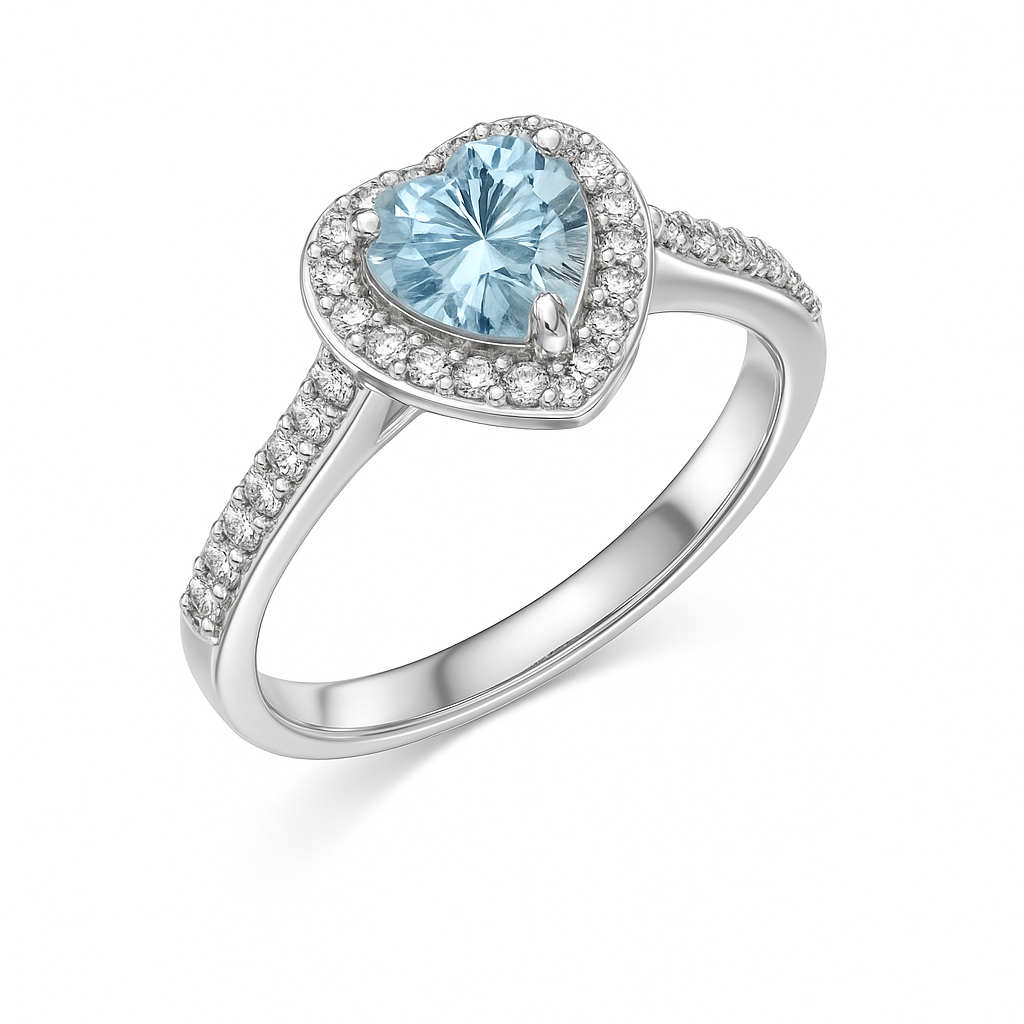 Heart-Cut Zirconia Ring