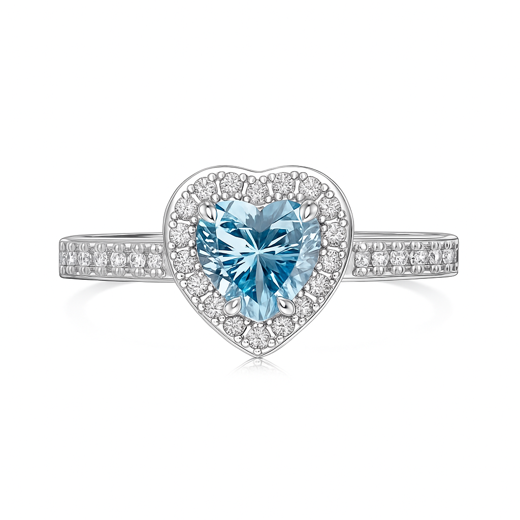 Heart-Cut Zirconia Ring