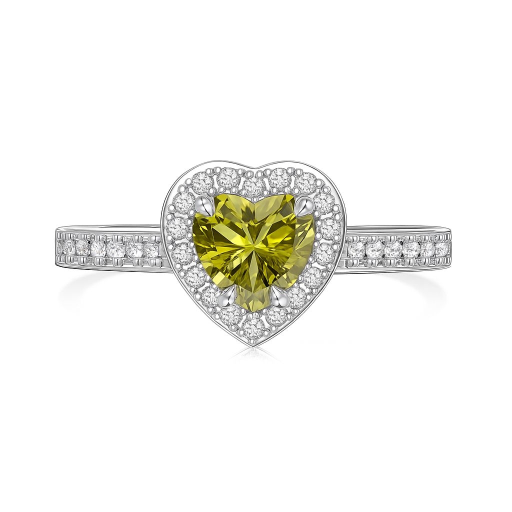 Heart-Cut Zirconia Ring