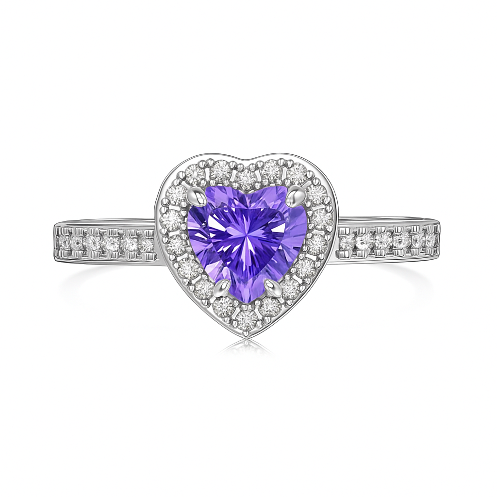 Heart-Cut Zirconia Ring