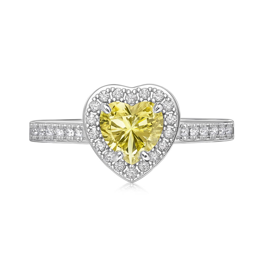 Heart-Cut Zirconia Ring